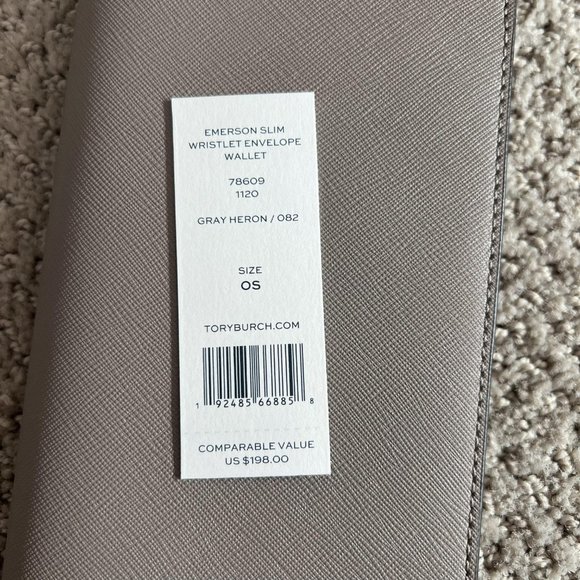 Tory Burch 78609 Emerson Slim Wristlet Envelope Wallet gray - Picture 6 of 6